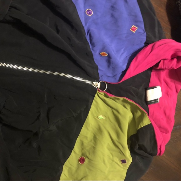 SOLD // VTG colorblock cropped long sleeve - Picture 4 of 5